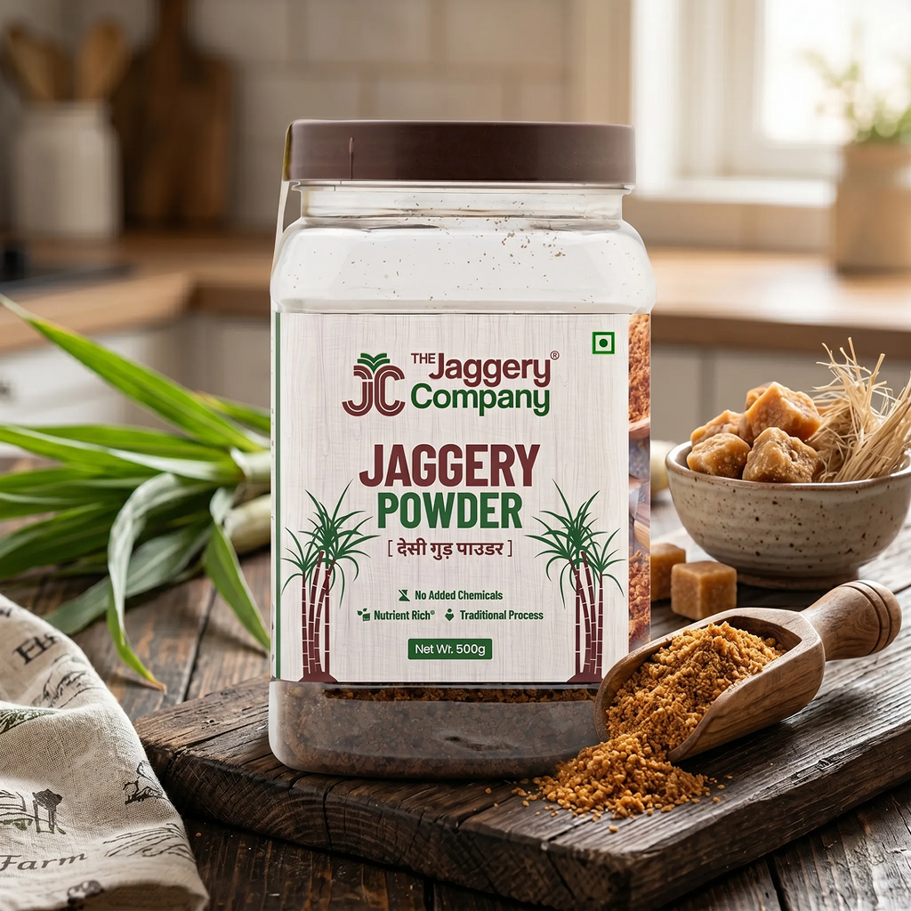 Jaggery Powder, Natural Sweetener for Tea, Cooking & Baking - 500g