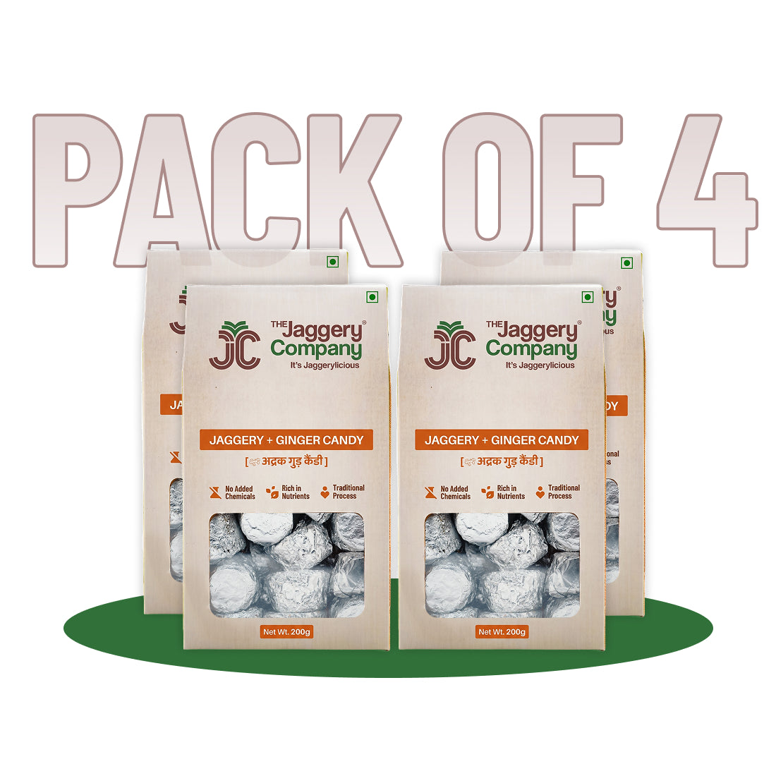 Jaggery + Ginger Candy – Pack of 4 (200 g each)