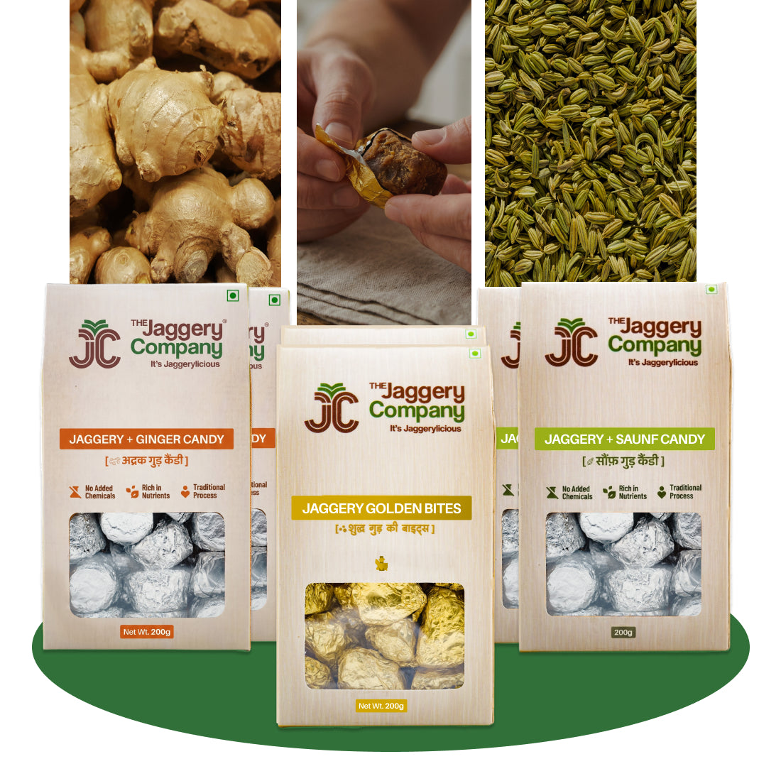 Flavoured Jaggery Candy Combo – Pack of 6 (200 g each)