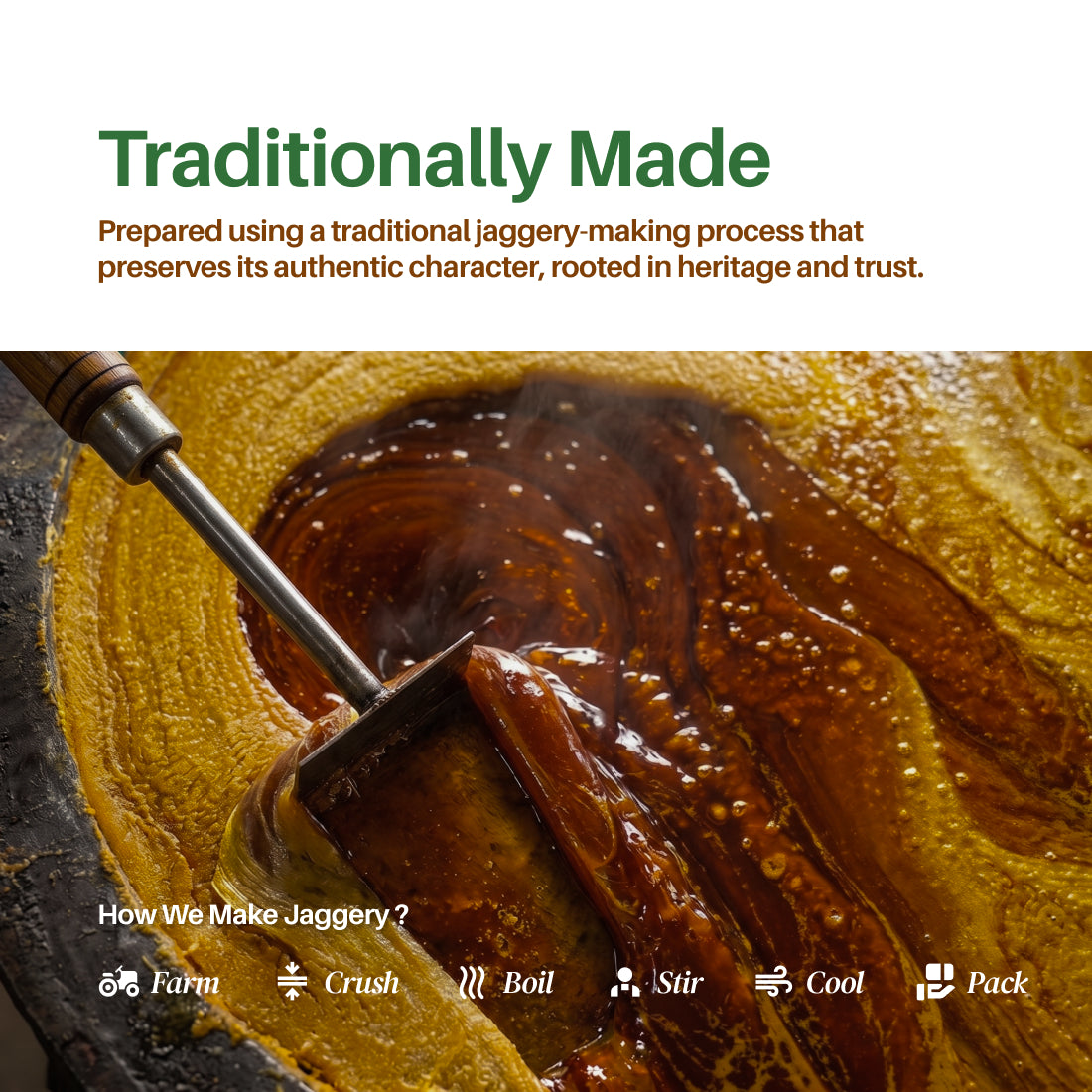 Jaggery Powder, Natural Sweetener for Tea, Cooking & Baking - 500g